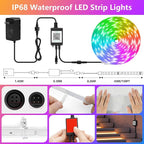 150Ft Outdoor LED Strip Lights, IP68 Waterproof Color Changing RGB LED Light - Image 2