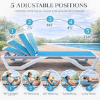 Kozyard Outdoor Chaise Lounge Chair, Full Flat Adjustable Patio Lounger - Image 4