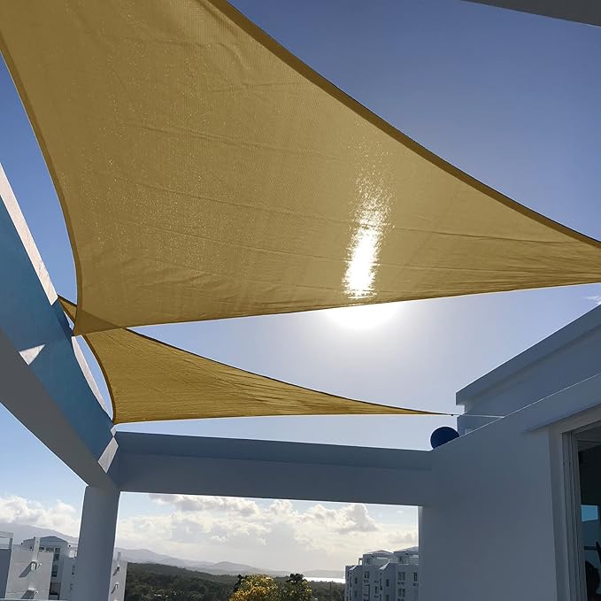 SUNNY GUARD Custom Size 8'x18'x18' Triangle Sand UV Block Sunshade by SUNNYGUARD