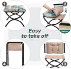 HollyHOME 15" Folding Footrest Stool, Upholstered Small Foldable Ottoman - Image 5
