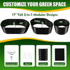 17" Tall Elevated Oval Metal Raised Garden Bed - 4ft x 2ft in Size and 0.8MM - Image 2