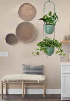 Metal Hanging Planters 2 Tiers Indoor Outdoor Modern Plant Hangers Wall Ceiling - Image 7