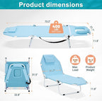 MOPHOTO Beach Tanning Chair, 5-Position Tanning Chair - Image 3
