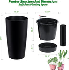GarveeLife 30 in Tall Planters for Outdoor Plants Set of 2, Large Outdoor - Image 2