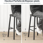 HOOBRO Bar Stools, Bar stools Set of 2, Counter Height Bar Stools, 24.8" - Image 6