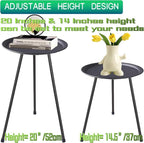Plant Stand, Rust-proof Small Patio Table Round Metal Side Table - Image 3