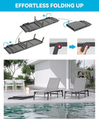 Aluminum Chaise Lounge Chair Outdoor, Foldable Patio Lounge Chair Assemble-Free - Image 3
