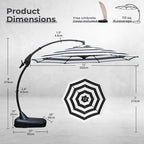 Grand patio 12FT Outdoor Round Offset Umbrella Large Patio Aluminum Cantilever - Image 4