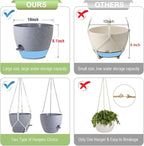 Self Watering Hanging Planters 10 inch, 2 Pack Hanging Flower Pots - Image 5