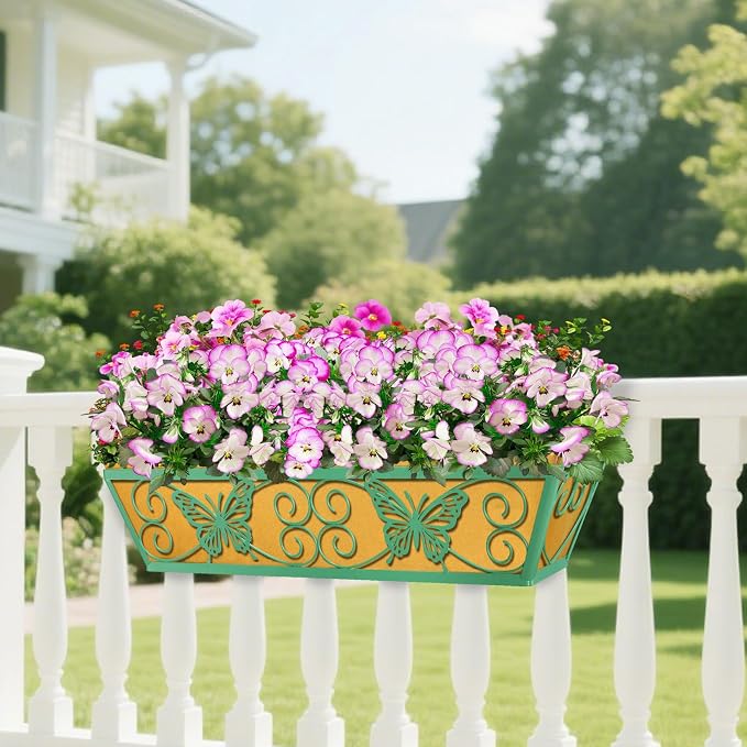 2 Pack 24 Inch Window Boxes Planters Railing Planter Box - Image 7