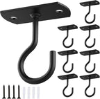 2.5in Ceiling Hooks for Hanging Plants 8Pcs Black by QualityEfficiency