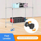BestOffice | 5-Tier Wire Storage Shelves | 14x24x60 | Chrome | Heavy-Duty Metal - Image 4