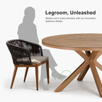 PURPLE LEAF 7 Pieces Round Outdoor Dining Set Outdoor Dining Table and Chairs - Image 7