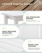 3 Piece HDPE Outdoor Bar Height Table and Chairs Set of 2 Includes High Top - Image 4