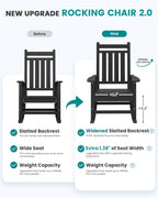 SERWALL HDPE Outdoor Rocking Chair Set of 8, Patio Rocking Chairs - Image 6