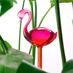 Self-Watering Glass Globes 2PCS Flamingo Gradient Hot Pink 10" Long Hand Blown - Image 6