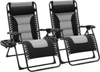 JEAREY Oversized Padded Zero Gravity Chairs Set of 2, Folding Lounge Chair by JEAREYOutdoorsCollection