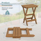 LUE BONA 27 inch Folding Side Table, HDPS Outside End Table - Image 3