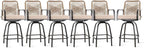 Outdoor Bar Stools Set of 6, 360° Swivel Metal Frame, Wicker Patio Bar Height by GOOGIC