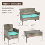 FDW Outdoor Patio Furniture Set Wicker Patio Set PE Rattan Furniture Bistro Set - Image 7