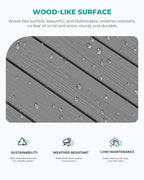 SERWALL Outdoor Coffee Table, HDPE Patio Coffee Table - Image 7