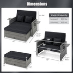 HAPPYGRILL Patio Rattan Wicker Daybed - Image 9