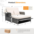 VINGLI Patio Daybed, Wicker Outdoor Daybed - Image 3