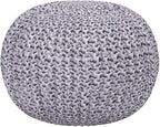 BIRDROCK HOME Round Pouf Ottoman | Cotton Braided Foot Stool - Image 5