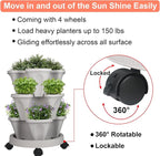 GameXcel Vertical Planter 3 Tier Stackable Planters Garden Planters Strawberry - Image 7