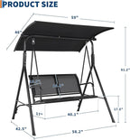 2-Seat Outdoor Patio Porch Swing - Image 2