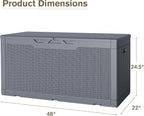 JUMMICO 100 Gallon Resin Deck Box, Waterproof Outdoor Storage Box - Image 5