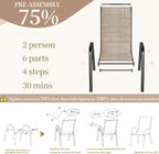 MAMIZO Patio Dining Chairs, Stackable All Weather Teslin Chair, Heavy Duty - Image 4