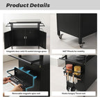 Nexaio XL Rolling Bar Grill Cart Outdoor Patio Furniture, Outdoor Grill Table - Image 4