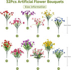 Alupssuc 32 Bundles Artificial Flowers - Image 3