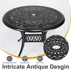 35" Outdoor Dining Table, Cast Aluminum Patio Bistro Table - Image 5