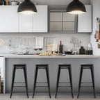 COSTWAY Bar Stools Set of 4, 30” Bar Height Metal Stools - Image 2