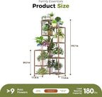 Bamworld Plant Stand Indoor Outdoor Corner Plant Shelf 54.7" Tall Plant Table - Image 6