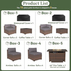 Aoxun 15 Piece Patio Furniture Set - Image 5