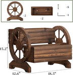 Wooden Wagon Planter Flower Cart - Image 2
