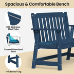 Ciokea 49" Heavy Duty Outdoor Bench Set of 2, HDPE Weatherproof Garden Bench - Image 4