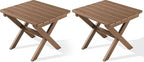 SERWALL Folding Outdoor Side Table Set of 2, Portable Adirondack Side Table by SERWALL