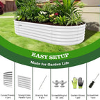 A ANLEOLIFE 8X4X1.5 ft Galvanized Raised Garden Beds Outdoor, Oval Large Metal - Image 7