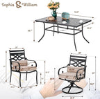 Sophia and William Outdoor Patio Dining Set - Image 7