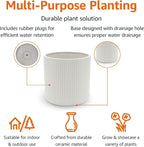 Amazon Basics Fluted Ceramic Round Planter - Image 2
