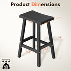 NUNU LAB Waterproof Barstools Set of 2-24 Inch HDPE Dining Height - Image 3