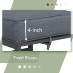 2 Pieces Outdoor Ottomans for Patio, No-Assembly Aluminum Outdoor Patio - Image 4