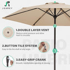 JEAREY 7.5FT Patio Umbrella Outdoor Table Umbrella - Image 3
