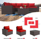 Kullavik 12 Pieces Outdoor Patio Furniture Set PE Wicker Rattan Sectional Sofa - Image 4