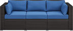 Yaheetech 3-Seat Patio Wicker Sofa, Outdoor Rattan Couch by Yaheetech
