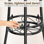 LASZOLA 3 Tier Black Metal Plant Stand - Image 7
